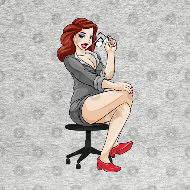 Sexy secretary with glasses and dress by Markus Schnabel